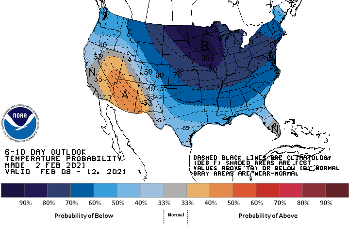 6-10 Day Temperature Probability Outlook